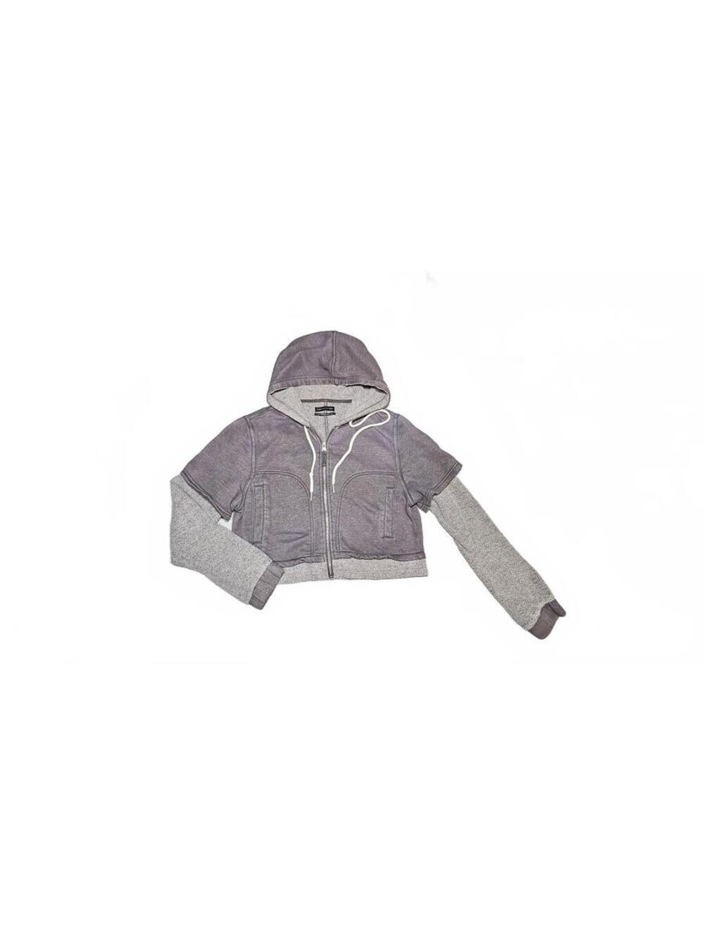 Urban Outfitters Cozy Two-Tone Cropped Hoodie with Thumb Holes - Size S